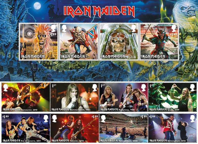 iron maiden post stamps