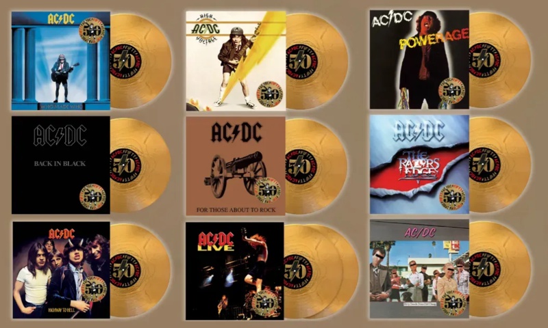 ac/dc gold vinyl first 9 albums