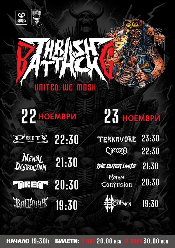 bg thrash attack - running order