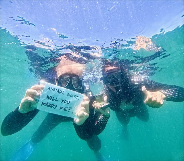 james hetfield adriana gillett diving proposal