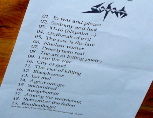 Sodom setlist София