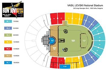 Схема на стадион 'Васил Левски'
